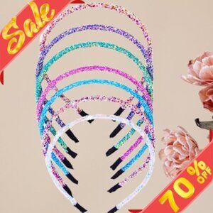 NWT 12 pc. Girls Glitter Headbands - Iridescent Metallic Mermaid Unicorn Colors